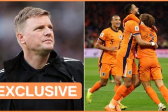 Eddie Howe looks on
