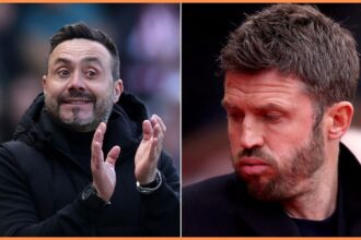 Roberto De Zerbi and Michael Carrick