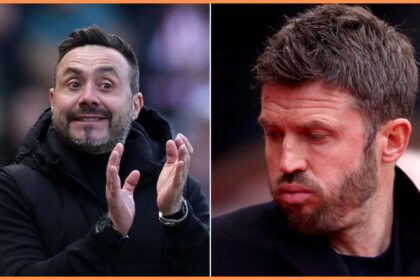 Roberto De Zerbi and Michael Carrick