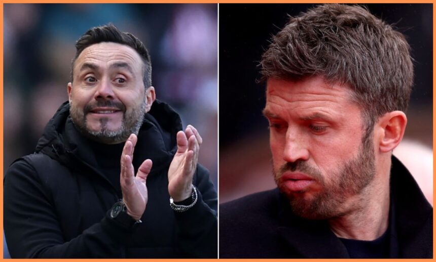 Roberto De Zerbi and Michael Carrick