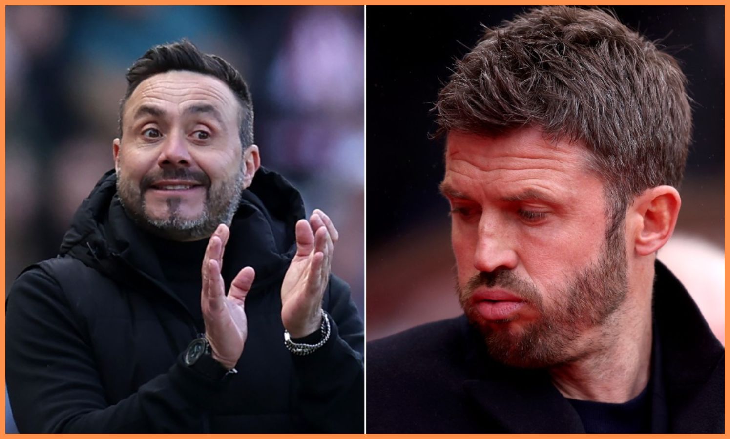 Roberto De Zerbi and Michael Carrick