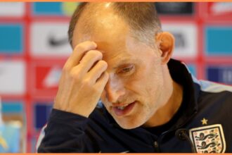 England manager Thomas Tuchel speaks during a press conference