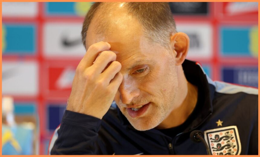 England manager Thomas Tuchel speaks during a press conference