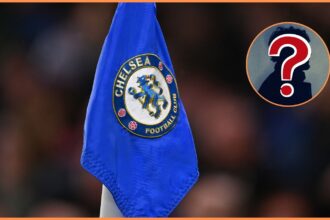 Chelsea FC logo on corner flag