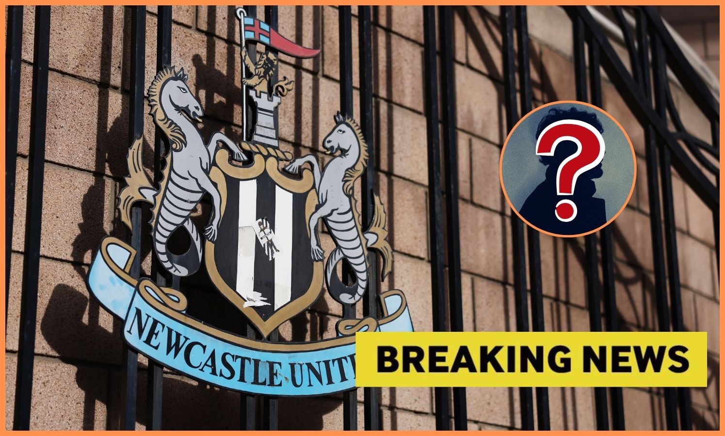 Newcastle United logo and breaking news banner