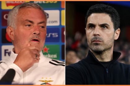 Jose Mourinho and Mikel Arteta