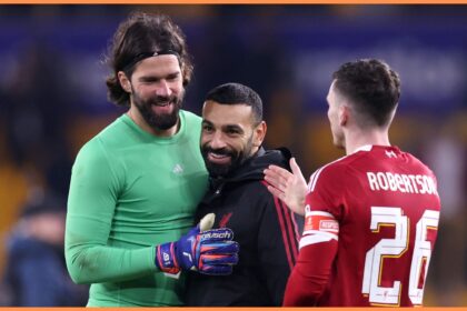 Alisson, Mohamed Salah, and Andrew Robertson