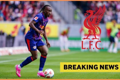 Yan Diomande in action for RB Leipzig