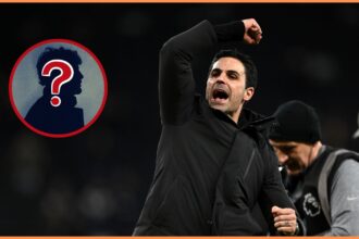 Arsenal manager Mikel Arteta celebrates after the 4-1 win vs Tottenham