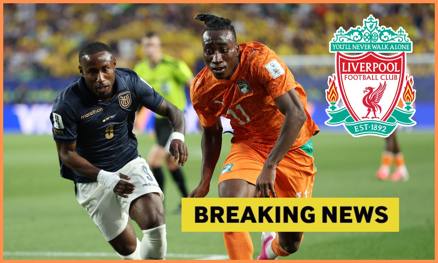 Yan Diomande in action for Ivory Coast