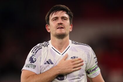 Harry Maguire celebrates Manchester United
