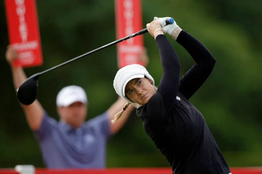 Jing Yan maintains lead in windy Meyer LPGA Classic
