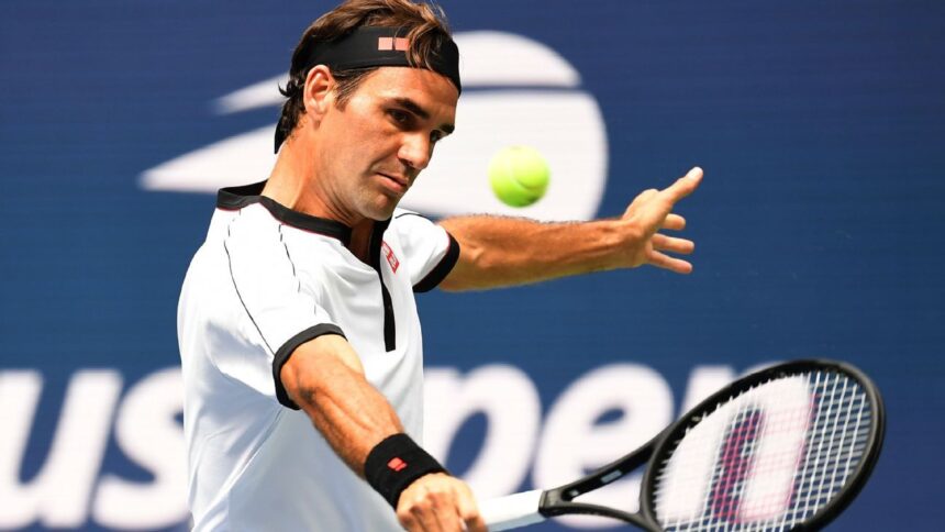 Roger Federer participates in US Open exhibition event