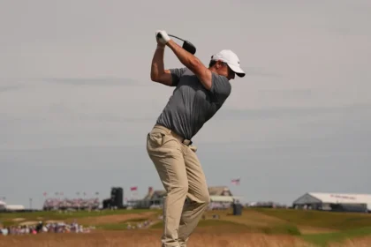 Rory McIlroy runs into Nick Faldo during Birkdale scouting trip