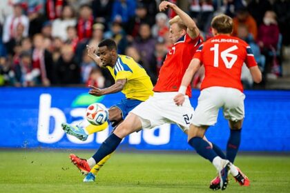 Alexander Isak in action for Sweden