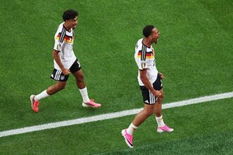 Felix Nmecha celebrating his goal for Germany