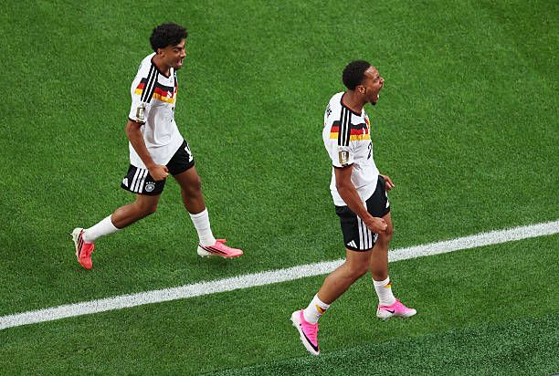 Felix Nmecha celebrating his goal for Germany