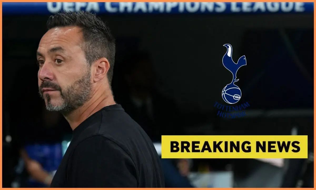 De Zerbi with breaking news overlay