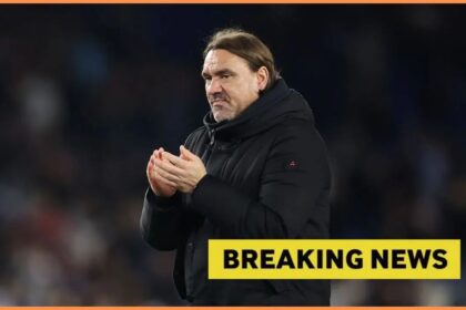 Leeds United manager Daniel Farke with breaking news
