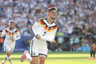 Kai Havertz celebrating goal for Germany
