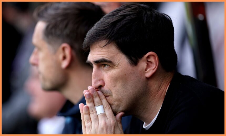 Andoni Iraola looks on during Bournemouth