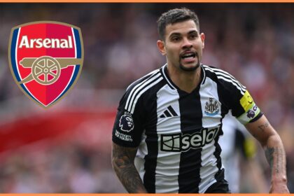 Bruno Guimaraes in action against Arsenal