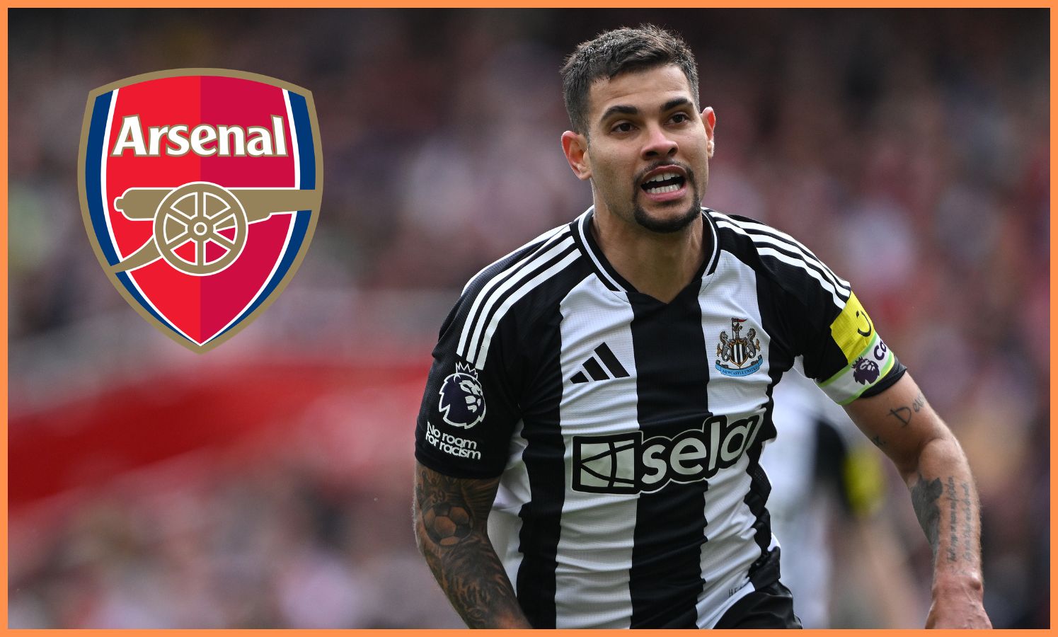 Bruno Guimaraes in action against Arsenal