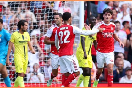 Ethan Nwaneri with Arsenal in pre-season last year