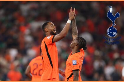 Cody Gakpo and Crysencio Summerville celebrate for the Netherlands