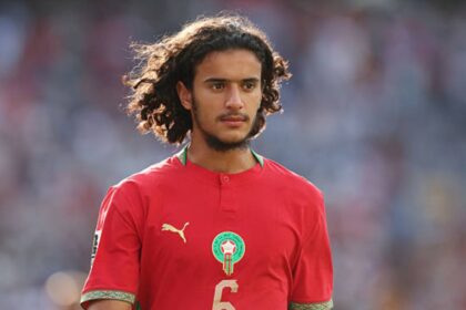 Ayyoub Bouaddi in action for Morocco