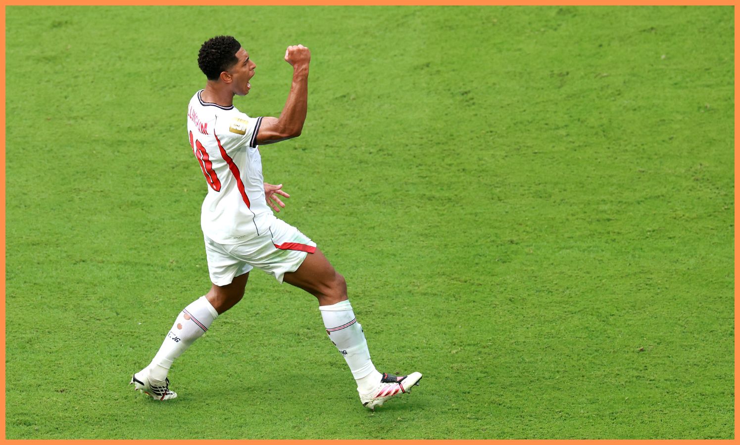 Jude Bellingham celebrates scoring for England against Norway