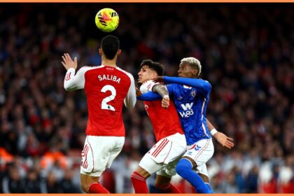 William Saliba in action for Arsenal