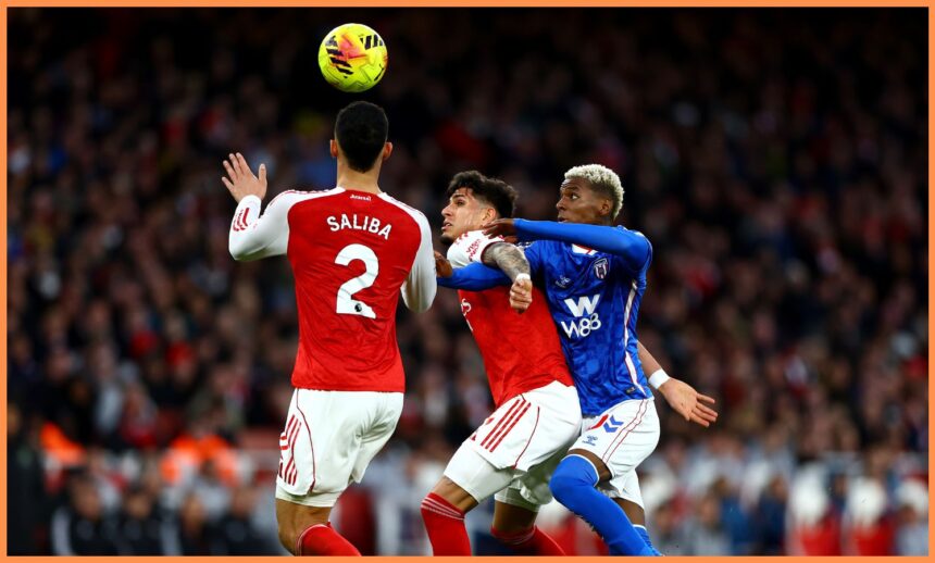 William Saliba in action for Arsenal