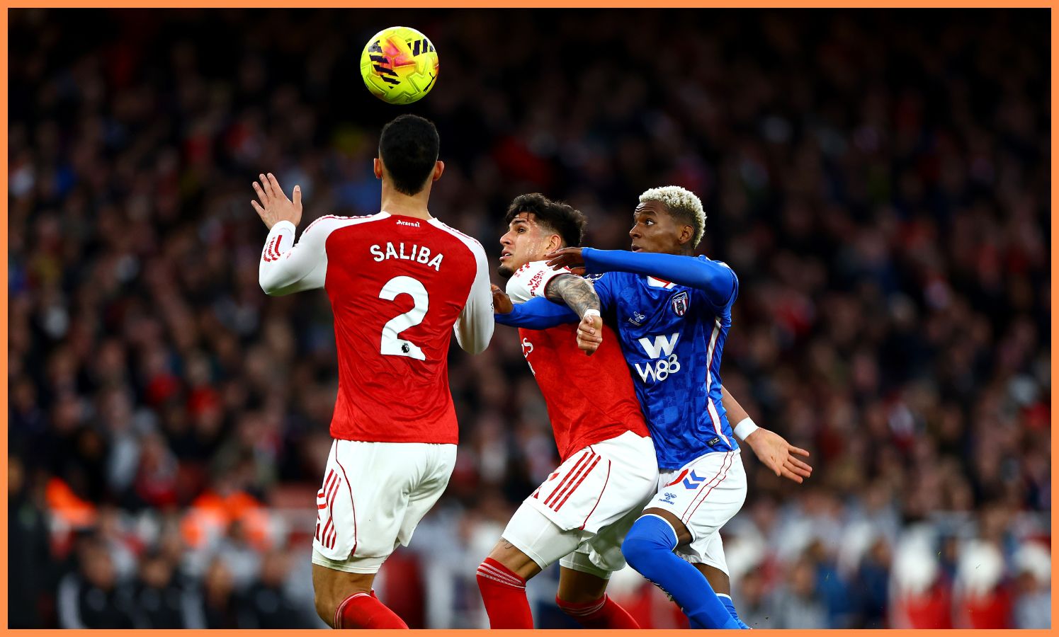William Saliba in action for Arsenal