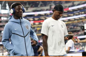 Kobbie Mainoo and Marcus Rashford at the World Cup with England