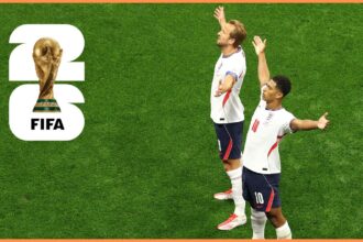 Harry Kane and Jude Bellingham celebrate during England