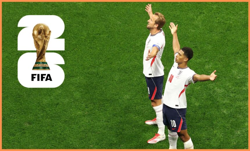 Harry Kane and Jude Bellingham celebrate during England