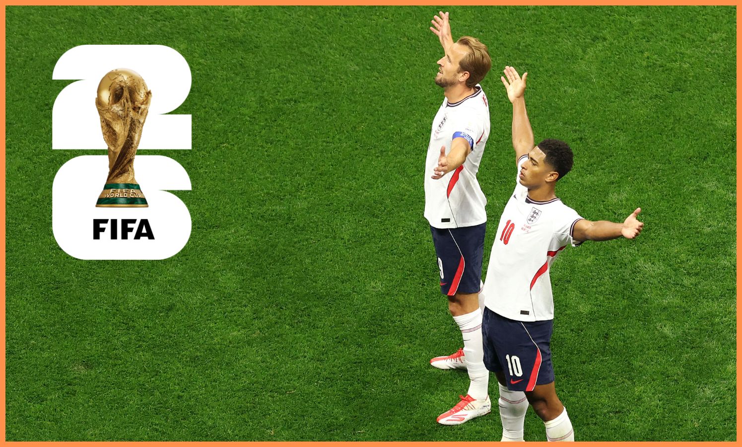 Harry Kane and Jude Bellingham celebrate during England
