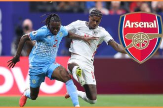Aaron Wan-Bissaka in action against England at the World Cup