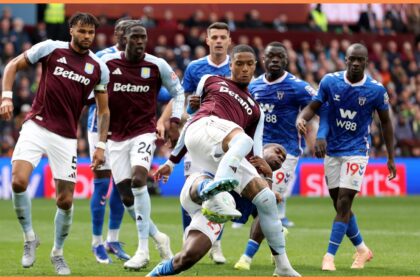 Ezri Konsa in action for Aston Villa