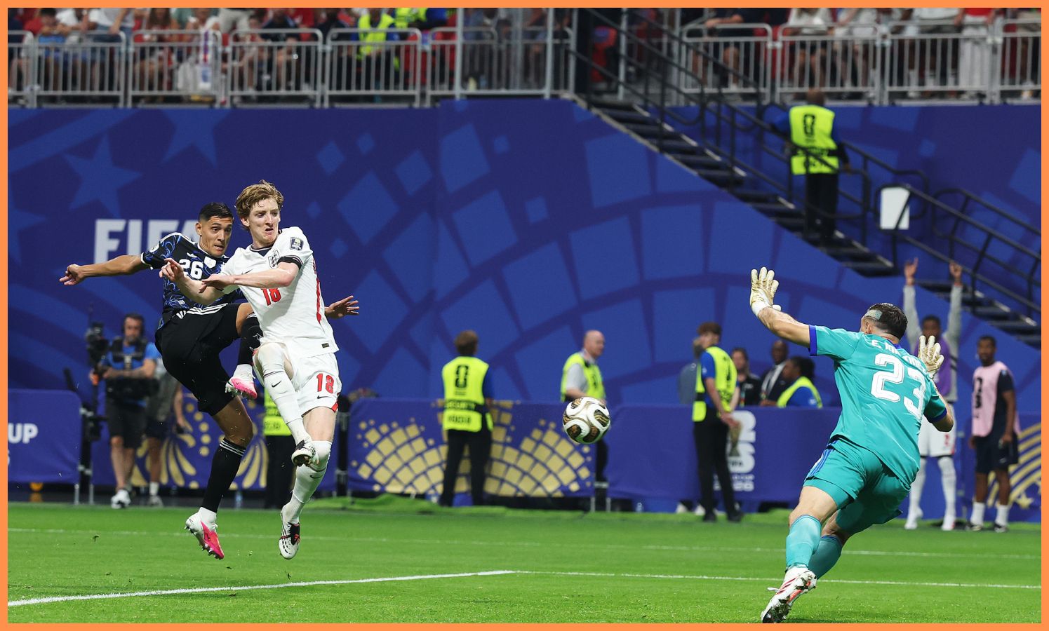 Anthony Gordon scores for England against Argentina