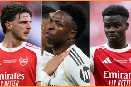 Declan Rice, Vinicius Junior, Bukayo Saka