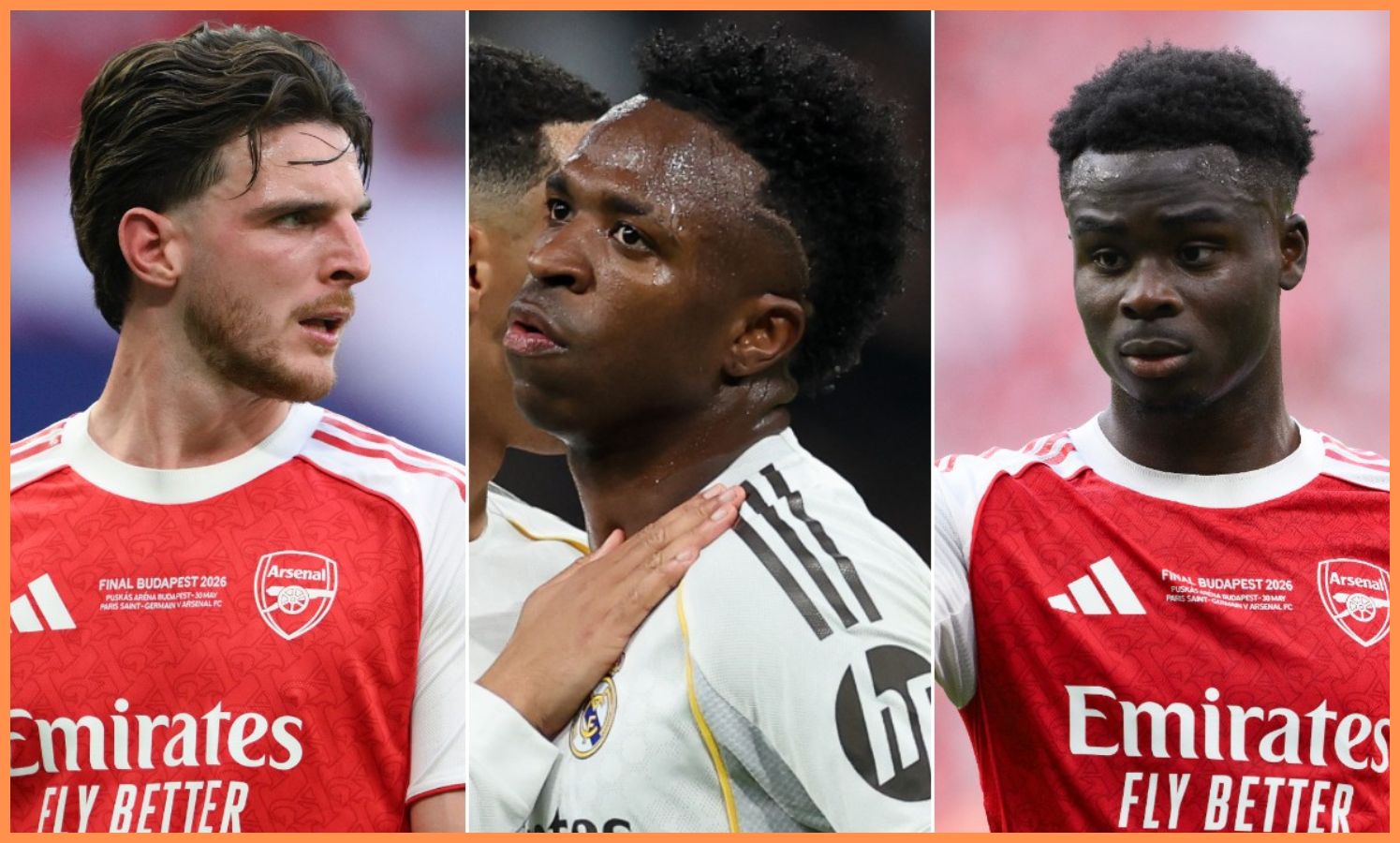 Declan Rice, Vinicius Junior, Bukayo Saka