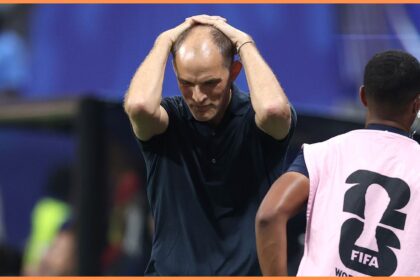 Thomas Tuchel reacts during England