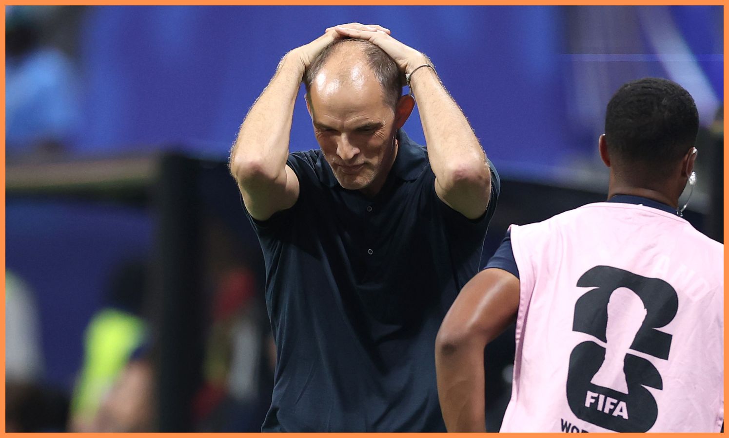 Thomas Tuchel reacts during England