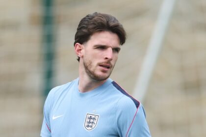 Declan Rice in England training