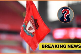 Liverpool flag with breaking news and mystery man