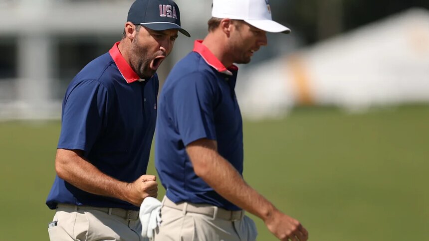 Americans win fourball match at 2026 Presidents Cup after Friday sweep.