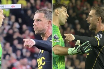 Watch: Footage shows Jordan Henderson fuming at Chelsea teammate after conceding goal vs Brentford