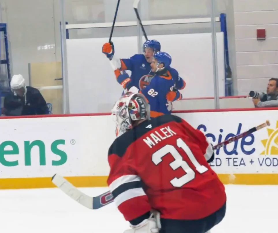 Daniil Prokhorov scores in rookie scrimmage against Devils